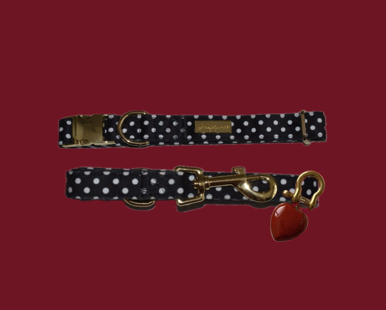 Quiet Polka | Collar, Leash & Rainbow stone crystal set (exclusive)