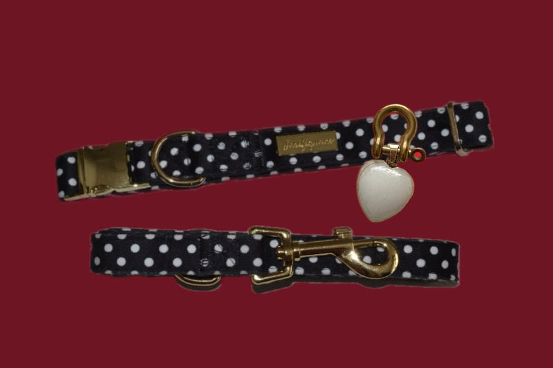 Quiet Polka | Collar, leash & White Jade crystal set (exclusive)